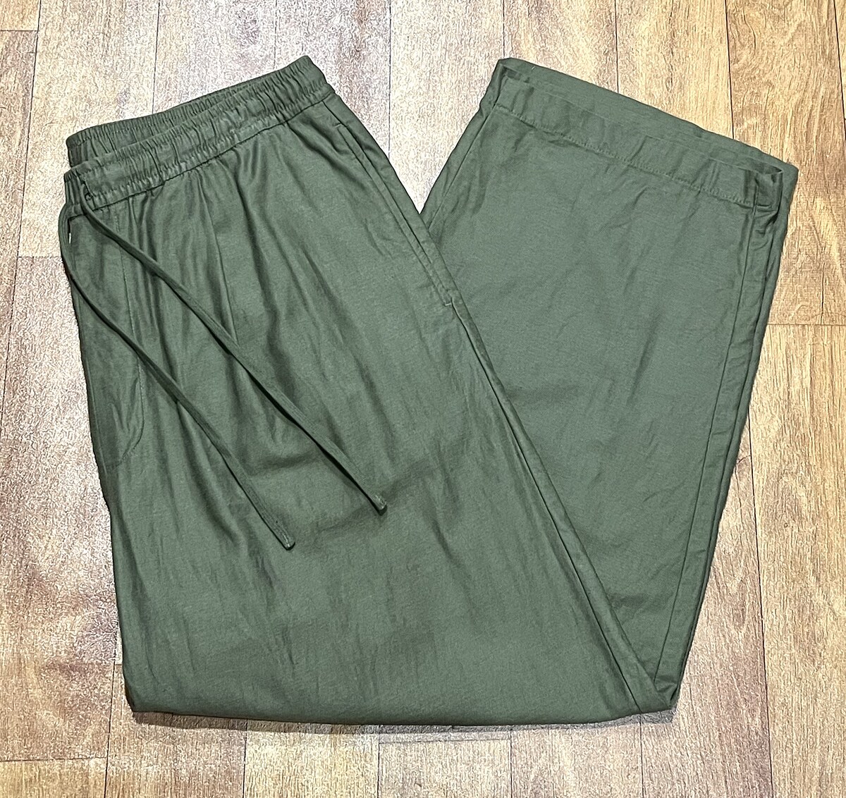 กางเกงขายาว GU LINEN BLEND EAZY ANKLE PART 