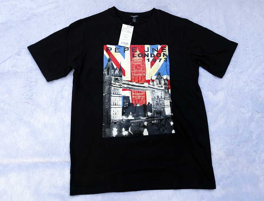 MANGO men /38/40 เสื้อยืดแขนสั้นลายสกรีนสวยใหม่แท้ ราคารวมส่ง Flash