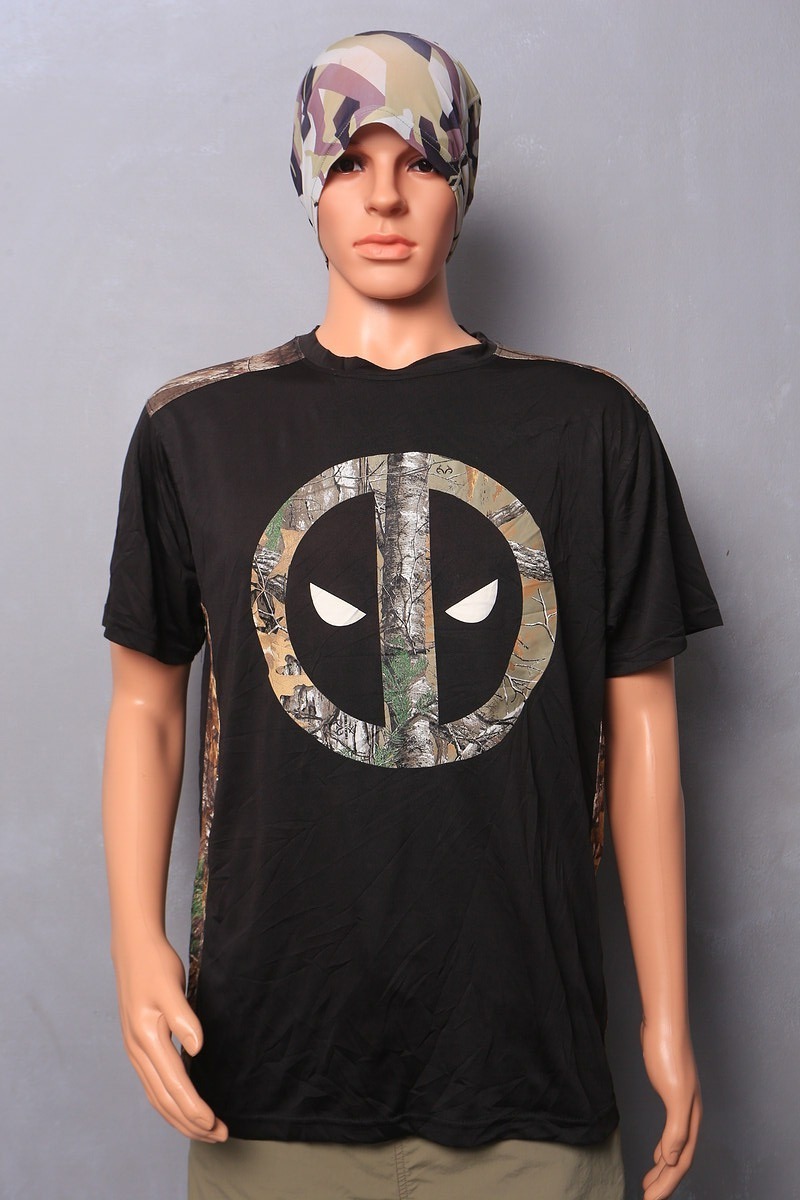 เสื้อยืดแขนสั้น Men's REAL TREE Camo Collab Deadpool 100% Polyester Size L