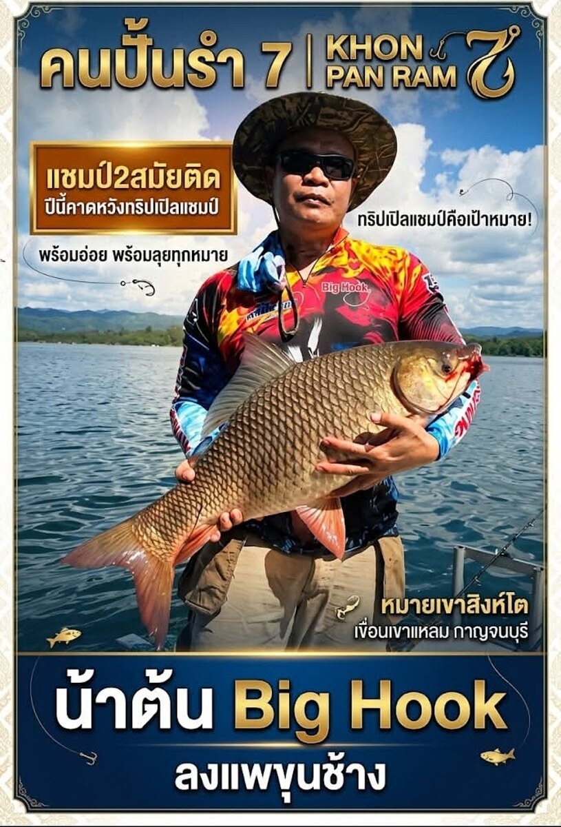  [b]ทีมผม ต้น bighook แชมป์ 2 สมัยติด[/b] [i]ฝากไต๋ช้างหาหมายปลาใหญ่ให้แล้วละ ว่าจะมีลุ้นแชมป์อีกปีห