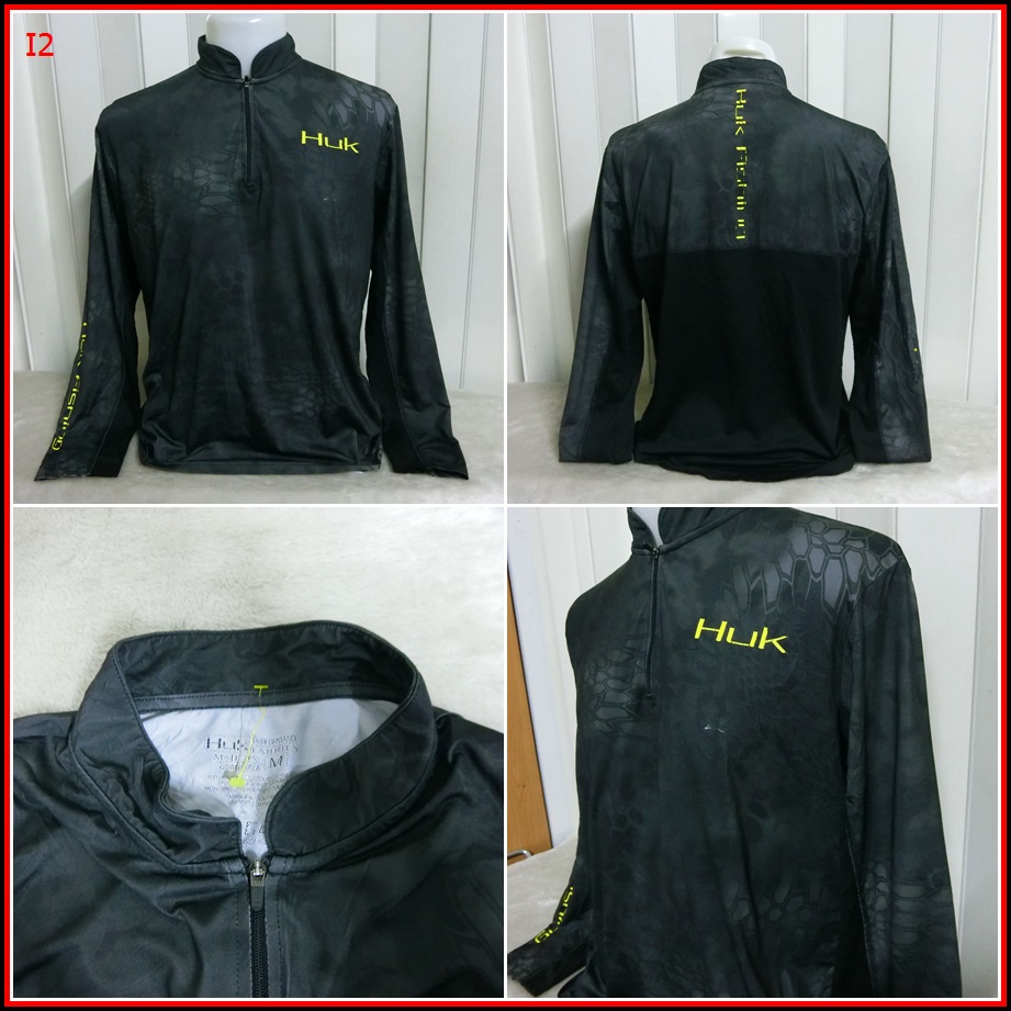 I2. เสื้อตกปลา HUK FISHING เสื้อใส่ออกทริปกลางแจ้งตกปลา เนื้อผ้าบาง ลื่นๆ ชนิดผ้าแห้งไว   Size M อก 