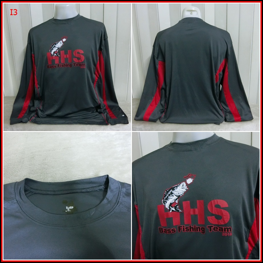 I3.เสื้อตกปลา Bass Fishing Team  ใส่ออกทริปกลางแจ้งตกปลา ชนิดเนื้อผ้าบางลื่นๆ ชนิดผ้าแห้งไว    Size 