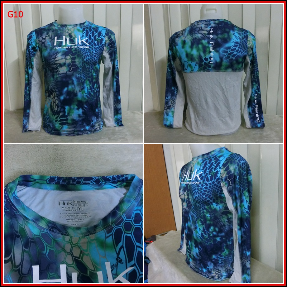 G10.เสื้อตกปลา HUK FISHING  เสื้อใส่ออกทริปกลางแจ้งตกปลา เนื้อผ้าบาง ลื่นๆ ชนิดผ้าแห้งไว    Size M อ