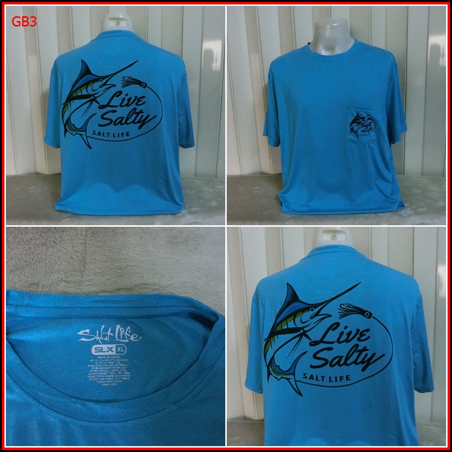 GB3.เสื้อตกปลา SALTLIFE SLX  เสื้อยืด US ลายปลา เนื้อผ้าบางระบายความร้อนได้ดี ผ้าแห้งไว    SIZE XL อ