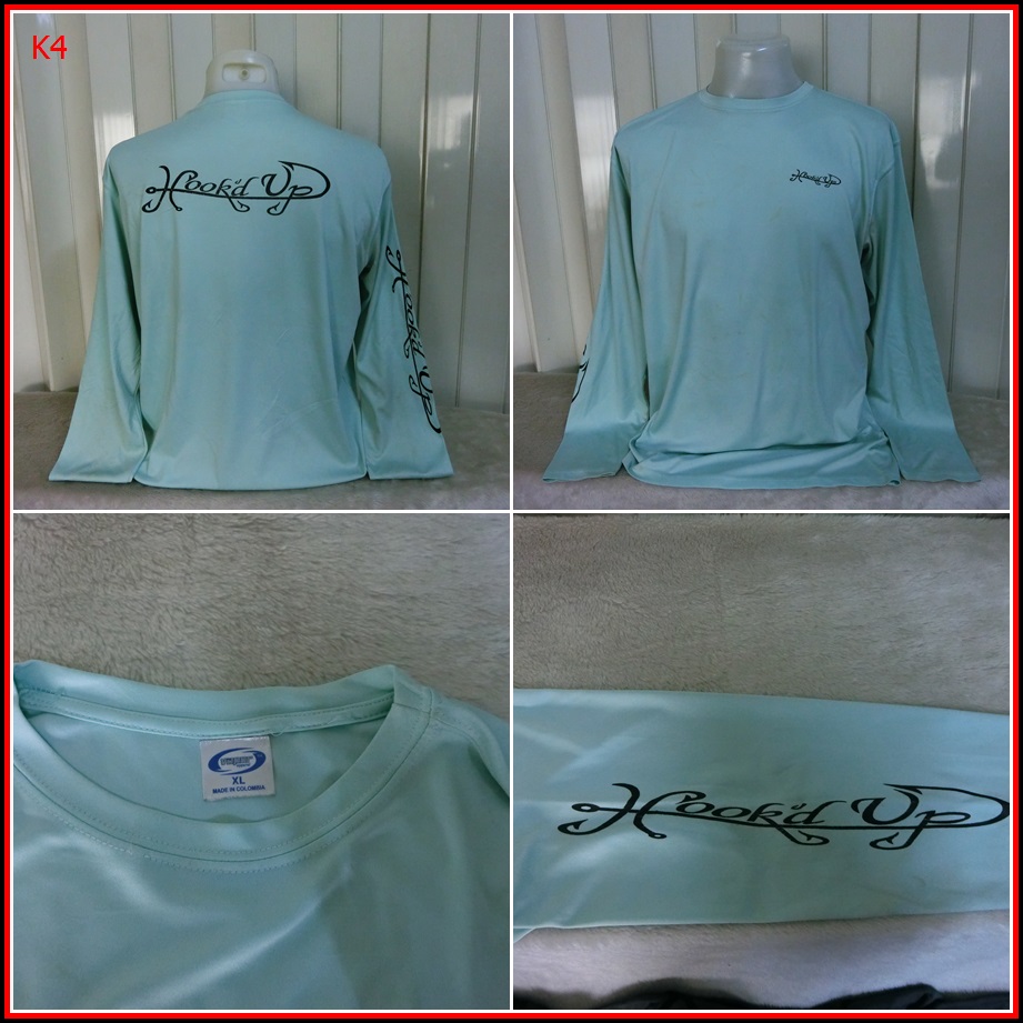 K4.เสื้อตกปลา HOOK 'd UP ใส่ออกทริปกลางแจ้งตกปลา ชนิดเนื้อผ้าบางลื่นๆ ชนิดผ้าแห้งไว  Size XL อก 47 น