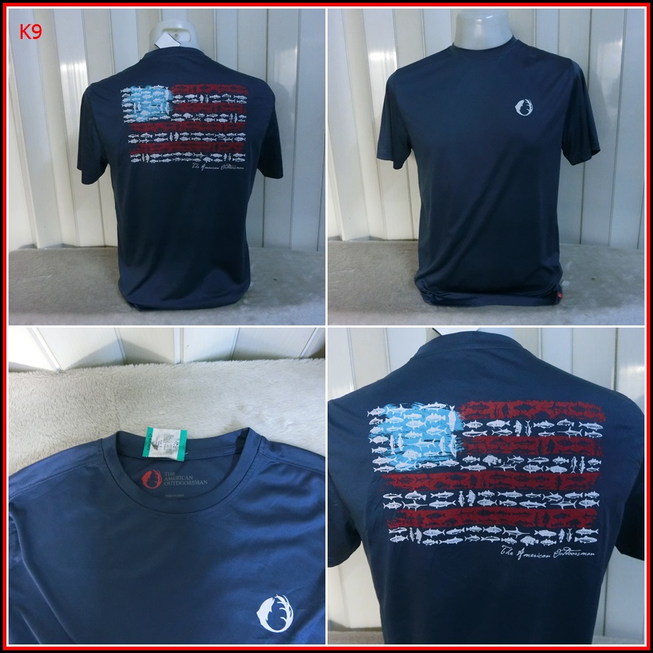 K9. เสื้อตกปลา AMERICAN OUTDOORS MAN   เนื้อผ้าแห้งไว ผ้าระบายความร้อนได้ดี  Size M อก 40 นิ้ว / 27 