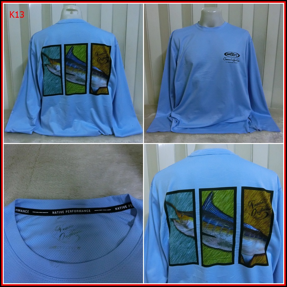 K13.เสื้อใส่ตกปลา NATIVE PERFORMANCE   เนื้อแห้งไว ผ้าระบายความร้อน บางๆ   Size 2XL อก 52 นิ้ว / 30 