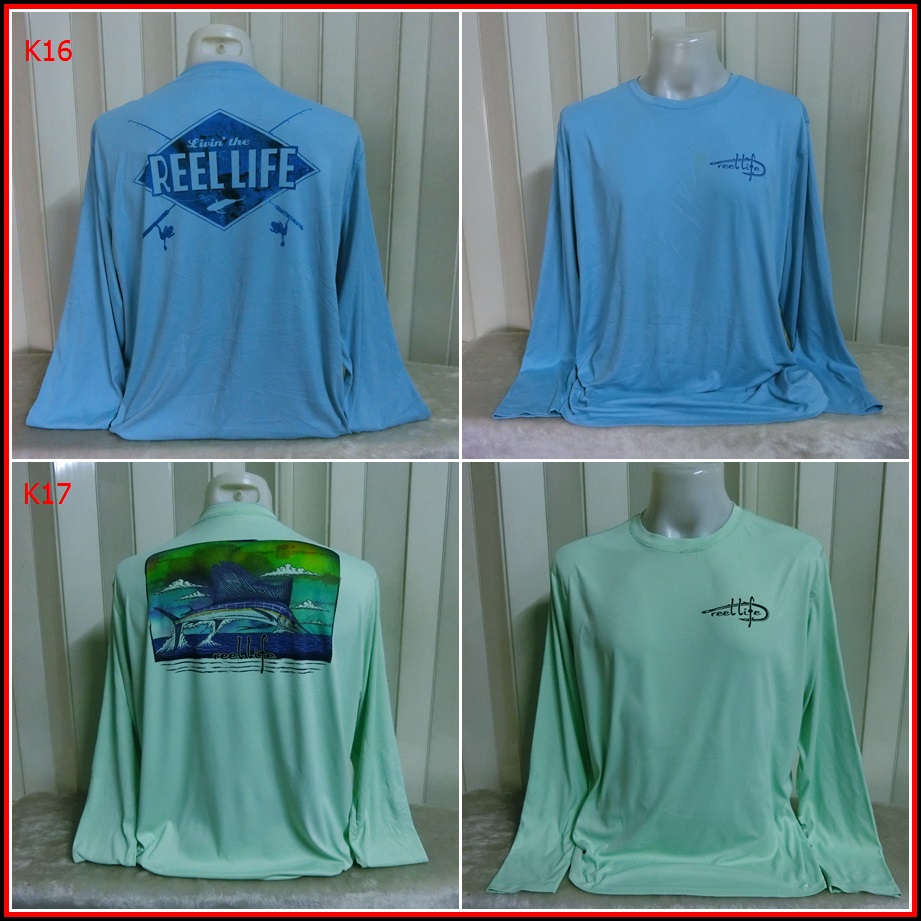 K16. เสื้อตกปลา REEL LIFE   เนื้อผ้าแห้งไว ผ้าระบายความร้อนได้ดี  Size 2XL อก 51 นิ้ว / 30 นิ้ว    1