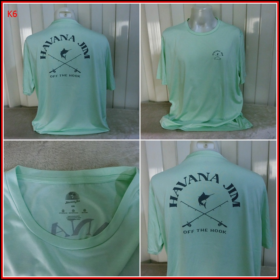 K6.เสื้อตกปลา OFF THE HOOK  ใส่ออกทริปกลางแจ้งตกปลา ชนิดเนื้อผ้าบางลื่นๆ ชนิดผ้าแห้งไว  Size 2XL อก 