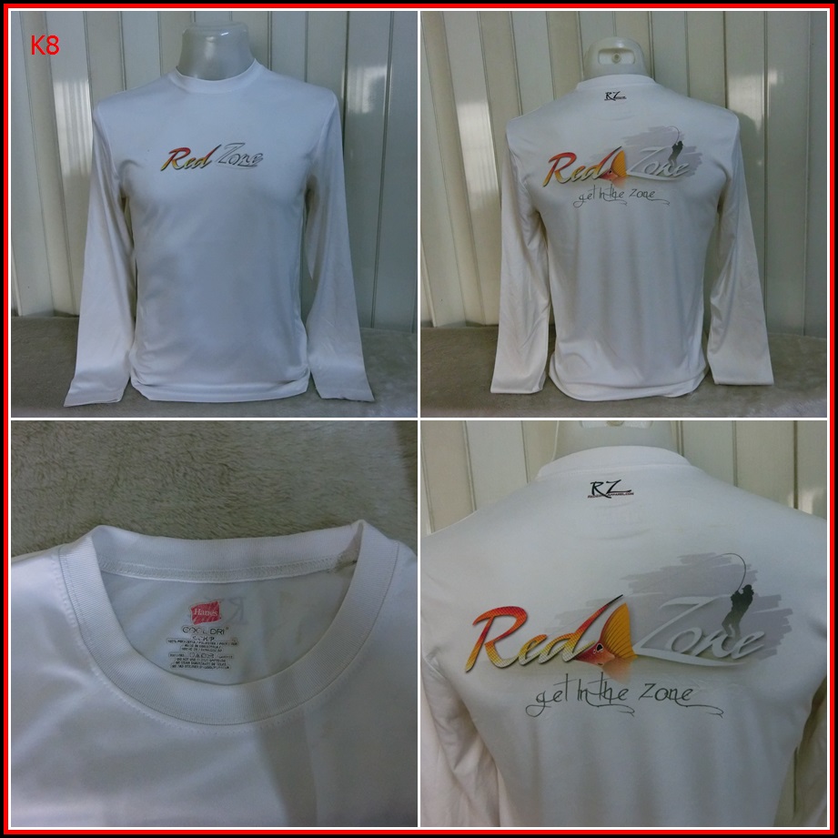 K8.เสื้อตกปลา RED ZONE เนื้อผ้าแห้งไว ผ้าระบายความร้อนได้ดี บางๆและลื่น   Size M อก 38 นิ้ว / 26.5 น