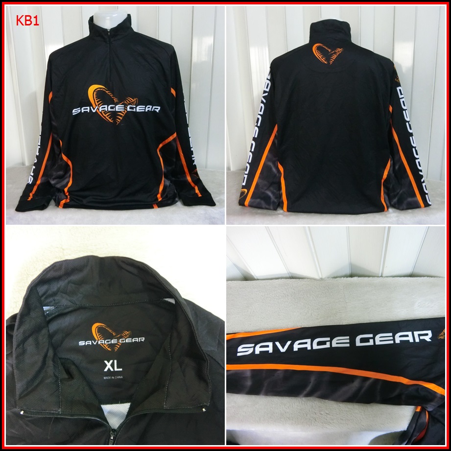 KB1.เสื้อตกปลา SAVAGE GEAR ใส่ออกทริปกลางแจ้งตกปลา ชนิดเนื้อผ้าบาง ชนิดผ้าแห้งไว  Size 2XL อก 51 นิ้