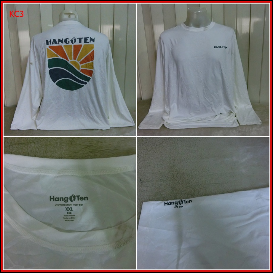 KC3. HANGTEN UPF50+ ใส่ออกทริปกลางแจ้งตกปลา ชนิดเนื้อผ้าบางลื่นๆ ชนิดผ้าแห้งไว  Size 2XL อก 52 นิ้ว 