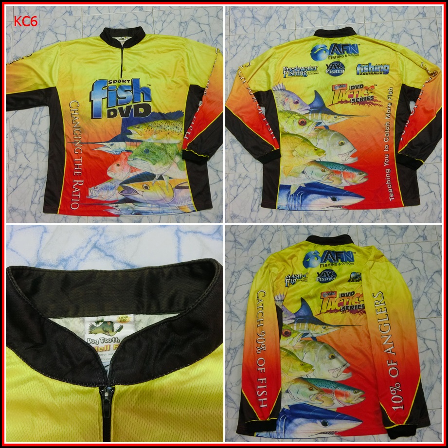 KC6.เสื้อตกปลา SPORT FISH   ใส่ออกทริปกลางแจ้งตกปลา ชนิดเนื้อผ้าบางลื่นๆ ชนิดผ้าแห้งไว  Size XL อก 4