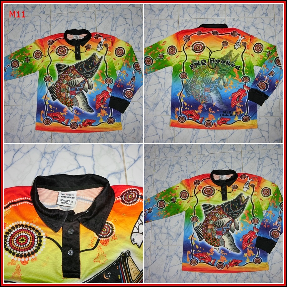 M11.เสื้อตกปลา FNQ HOOKED   ชนิดเนื้อผ้าบางลื่น ชนิดผ้าแห้งไว  Size M อก 42 นิ้ว / 27 นิ้ว  190-  หม
