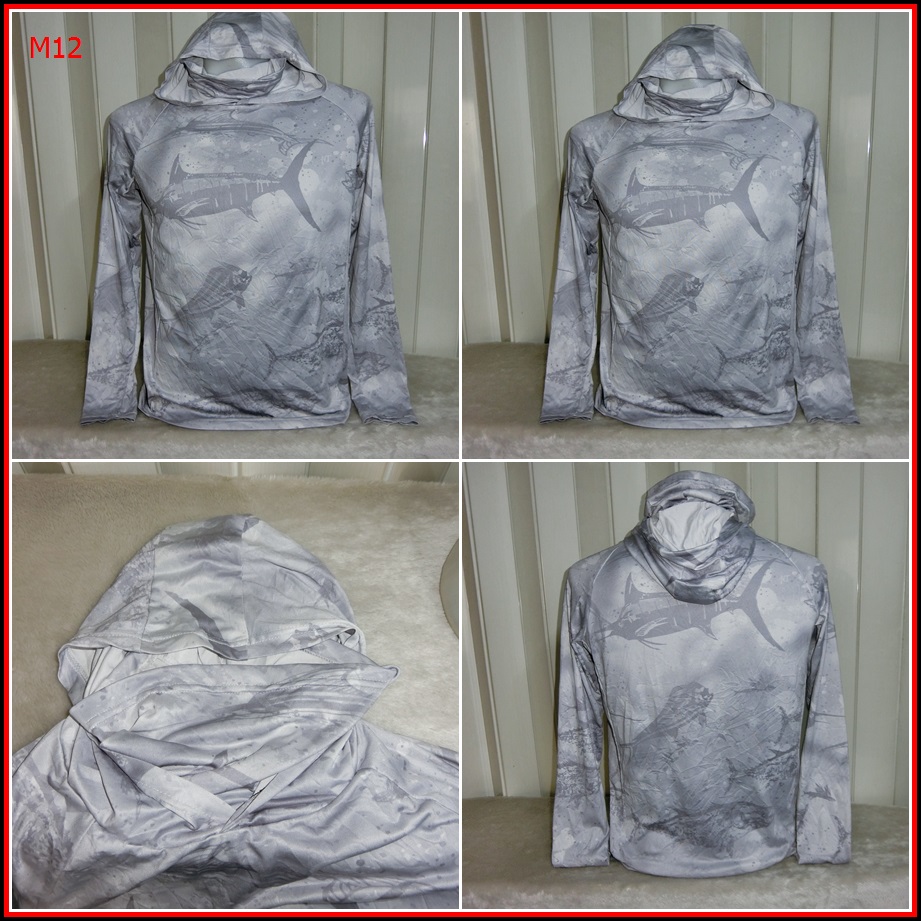 M12.เสื้อตกปลา  ชนิดเนื้อผ้าบางลื่น ชนิดผ้าแห้งไว  Size M อก 40 นิ้ว / 29 นิ้ว  180-  jiaki66 จอง