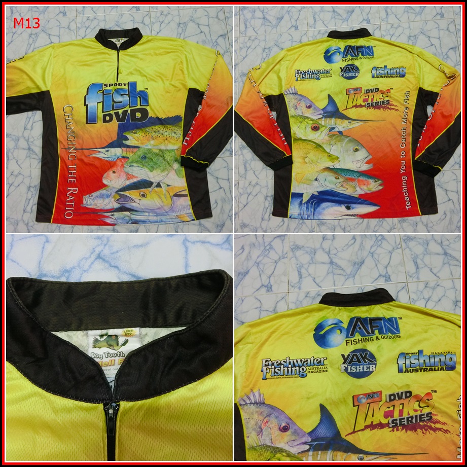 M13.เสื้อตกปลา SPORT FISH  ใส่ออกทริปกลางแจ้งตกปลา ชนิดเนื้อผ้าบางลื่นๆ ชนิดผ้าแห้งไว  Size XL อก 48
