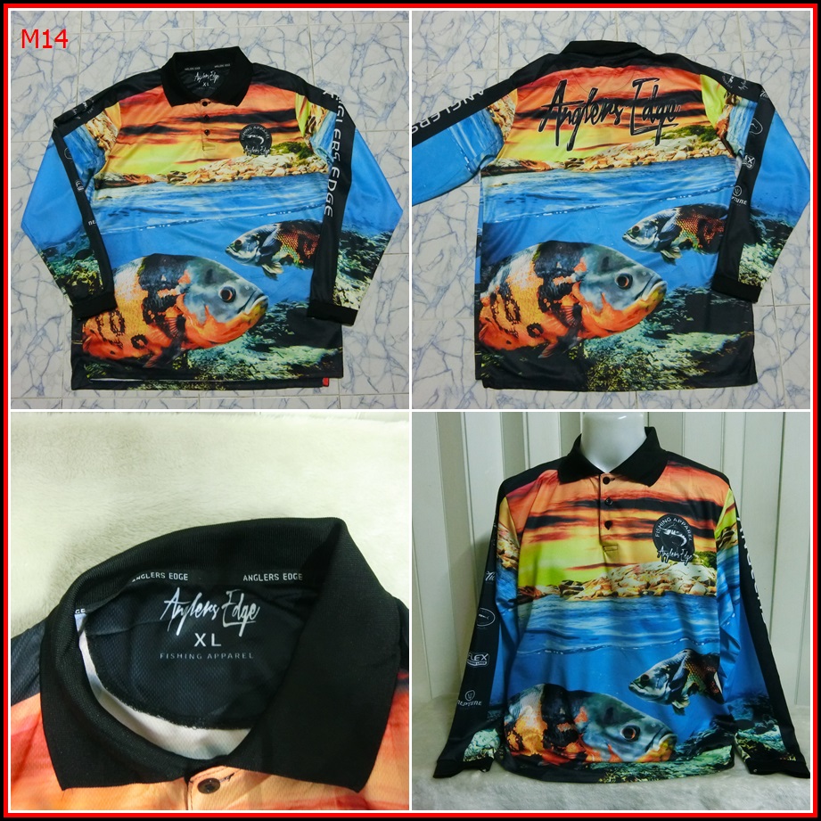 M14.เสื้อตกปลา ANGLER EDGE  ใส่ออกทริปกลางแจ้งตกปลา ชนิดเนื้อผ้าบาง ชนิดผ้าแห้งไว  Size XL อก 48 นิ้