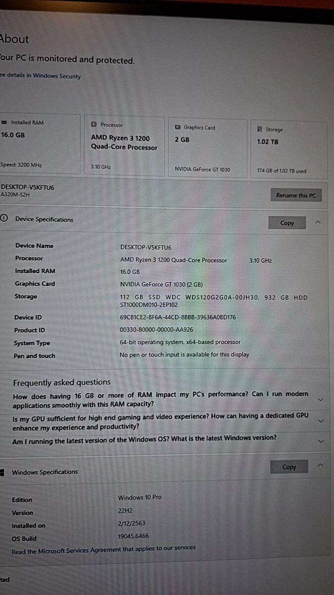 AMD Ryzen 3  gh1200 Quad-Core Processorram kingston 8*2 16 gb 3200  ประกัน advice
NVIDIA GeForce GT