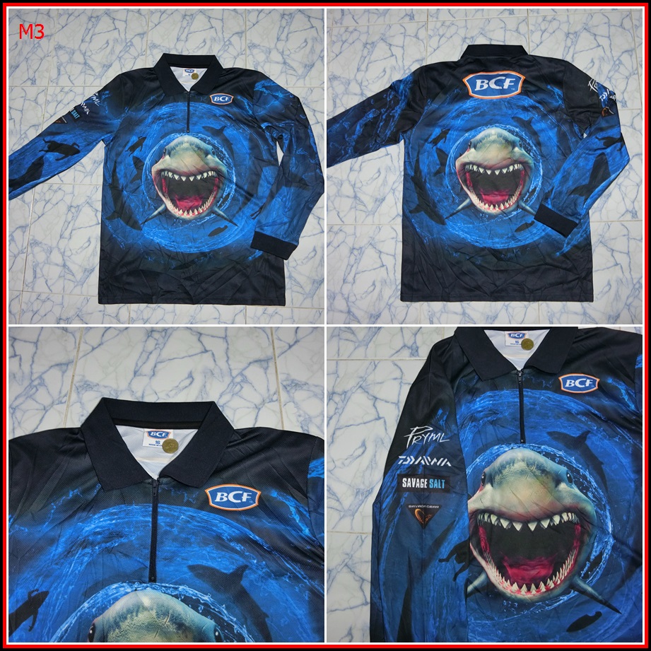 M3.เสื้อตกปลา BCF  ชนิดเนื้อผ้าบางลื่น ชนิดผ้าแห้งไว  Size L อก 40 นิ้ว / 28.5  นิ้ว  200-