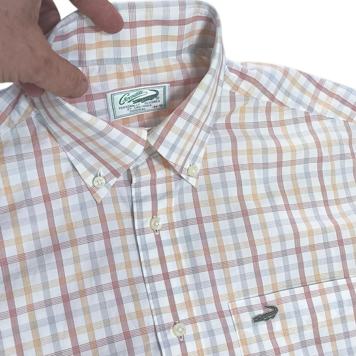 เสื้อเชิ้ต Crocodile แขนสั้น แท้ อก 42 นิ้ว