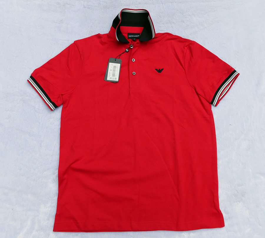 ARMANI /S/M 40/42 เสื้อยืดปกโปโลใหม่แท้ถูกตัดป้ายหลุดโรงงาน ราคารวมส่ง flash