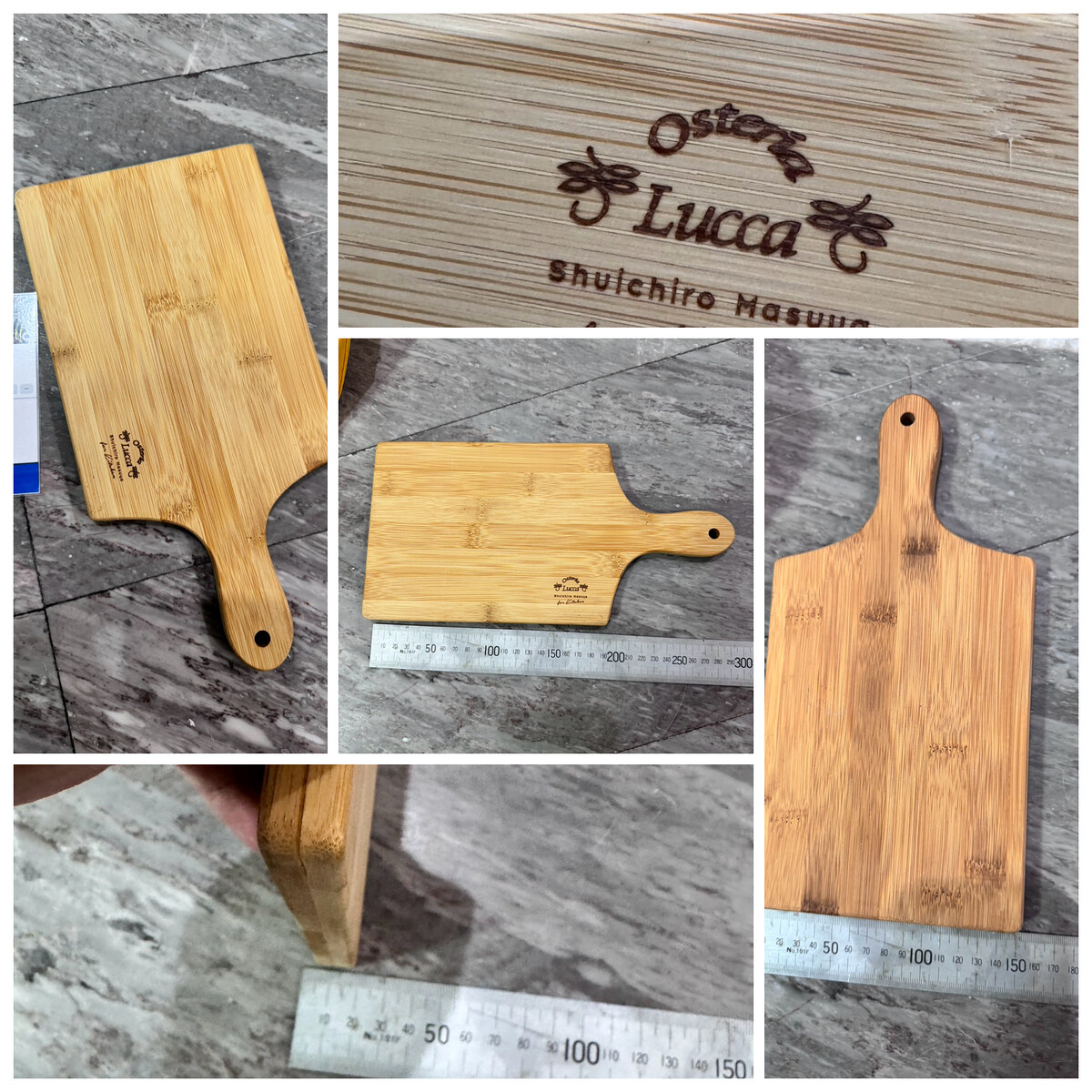 5. เขียงไม้ไผ่มีด้ามจับ งานจากญี่ปุ่น

ขนาดตัวเขียงประมาณ 20x15x1.5 cm และความยาวรวมด้าม 29.5.cm.