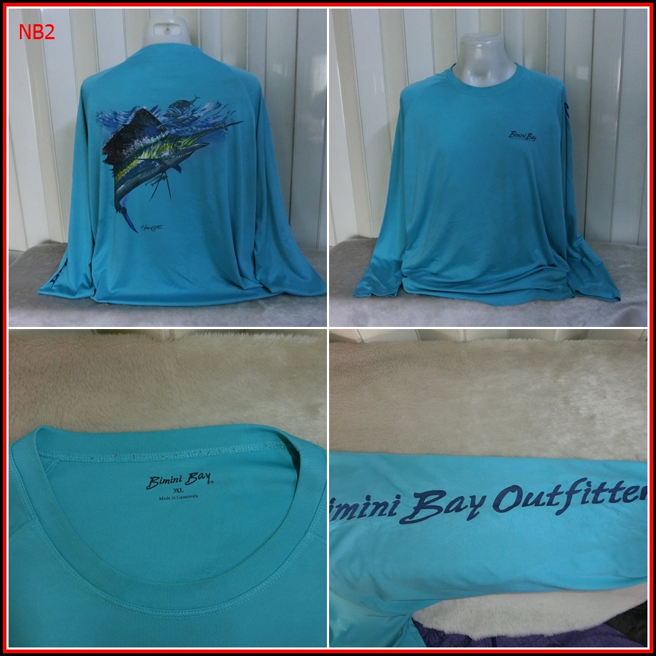 NB2.เสื้อตกปลา BIMINI BAY OUTFITTERS ใส่ออกทริปกลางแจ้งตกปลา ชนิดเนื้อผ้าบางลื่นๆ ชนิดผ้าแห้งไว   Si