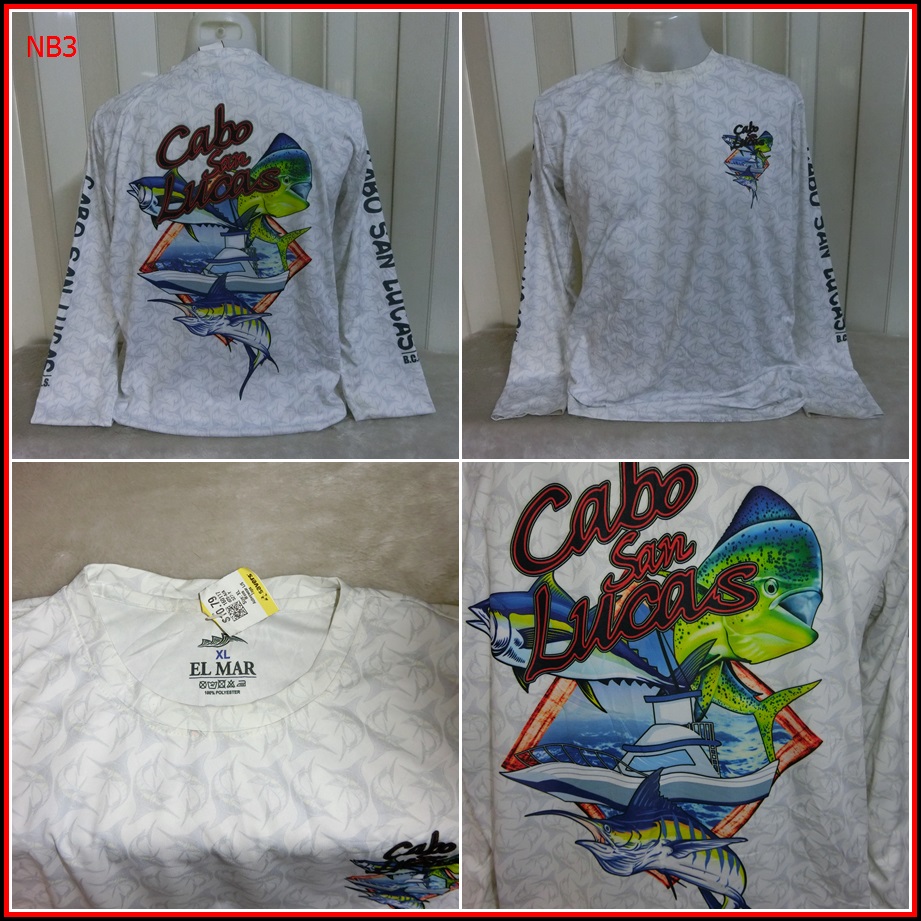 NB3.เสื้อตกปลา CABO SAN LUCAS ใส่ออกทริปกลางแจ้งตกปลา ชนิดเนื้อผ้าบางลื่นๆ ชนิดผ้าแห้งไว  Size XL อก