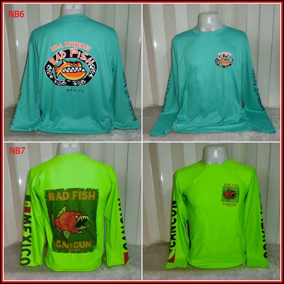 NB6.เสื้อตกปลา BADFISH ใส่ออกทริปกลางแจ้งตกปลา ชนิดเนื้อผ้าบางลื่นๆ ชนิดผ้าแห้งไว  Size XL อก 50 นิ้