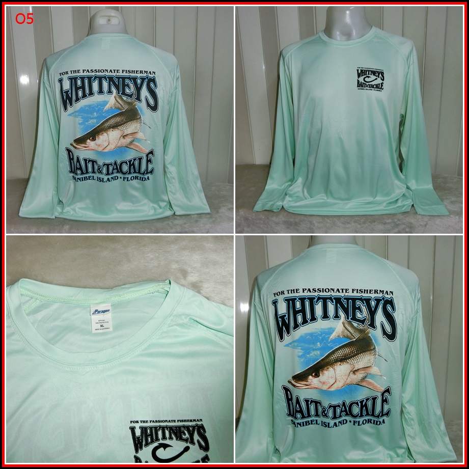 O5.เสื้อตกปลา BAIT&TACKLE ใส่ออกทริปกลางแจ้งตกปลา ชนิดเนื้อผ้าบางลื่นๆ ชนิดผ้าแห้งไว   Size XL อก 49