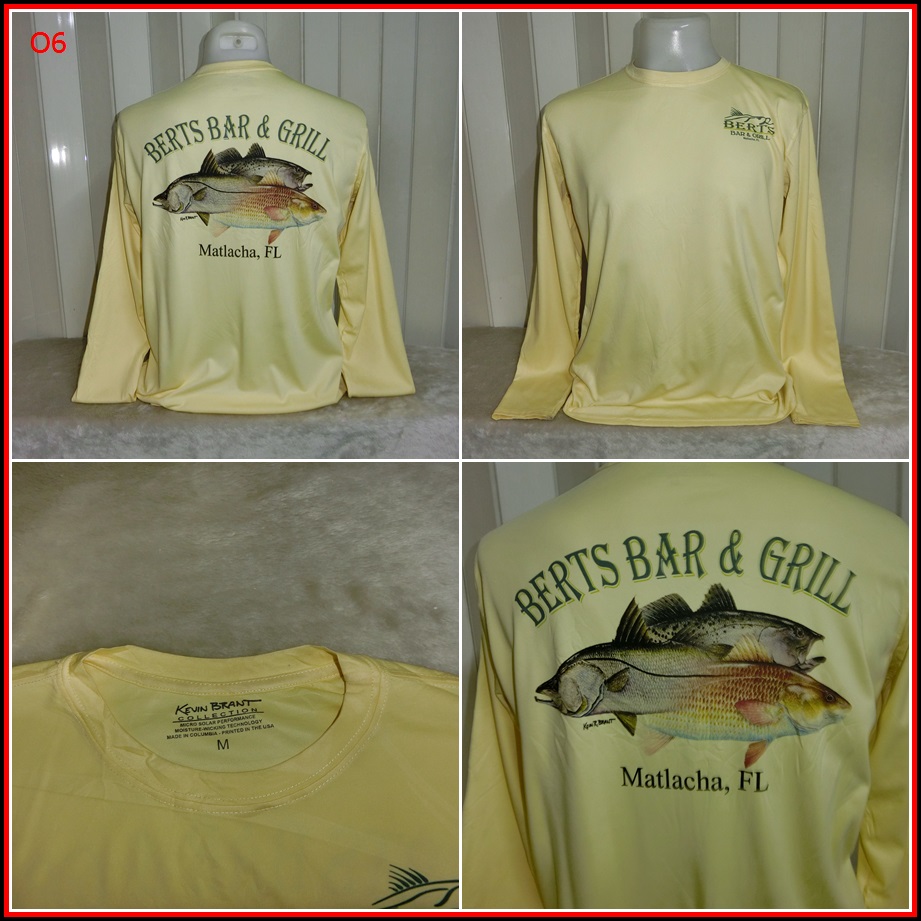 O6. เสื้อตกปลา BERTS  ใส่ออกทริปกลางแจ้งตกปลา ชนิดเนื้อผ้าบางลื่นๆ ชนิดผ้าแห้งไว  Size L อก 44 นิ้ว 