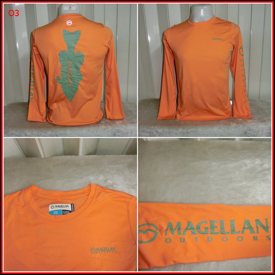 O3.เสื้อตกปลา MAGELLAN FISHING ใส่ออกทริปกลางแจ้งตกปลา ชนิดเนื้อผ้าบางลื่นๆ ชนิดผ้าแห้งไว  Size M อก