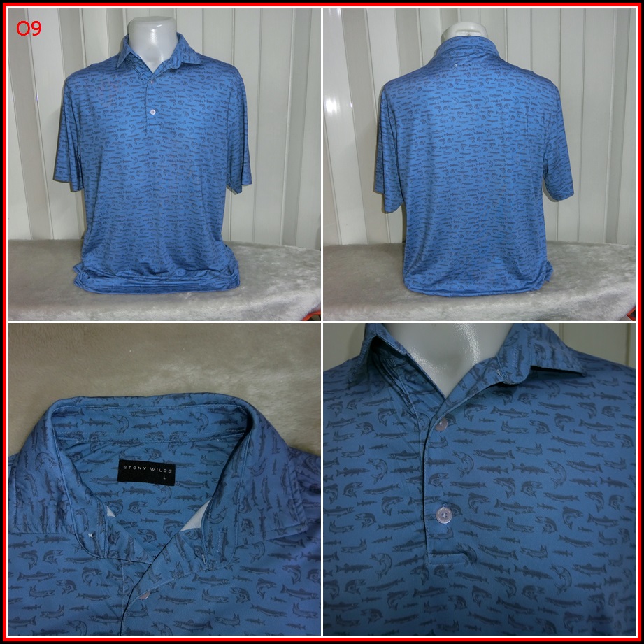 O9.เสื้อลายปลา STONY WILD   ใส่ออกทริปกลางแจ้งตกปลา ชนิดเนื้อผ้าบางลื่นๆ ชนิดผ้าแห้งไว  Size L อก 44