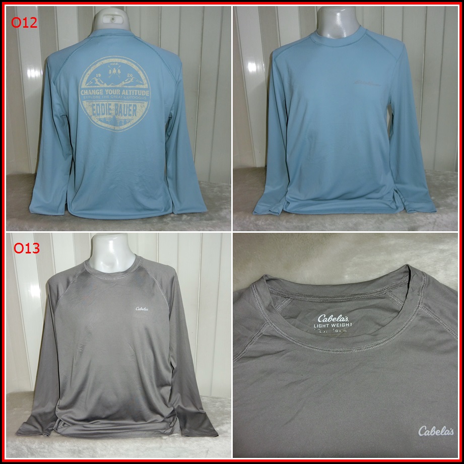 O12.EDDIE BAUER  เนื้อผ้าบางๆ ยืดหยุ่นได้ดี กัน UV กันร้อนได้ดี แห้งไวใส่สบาย   Size M อก 43  นิ้ว /