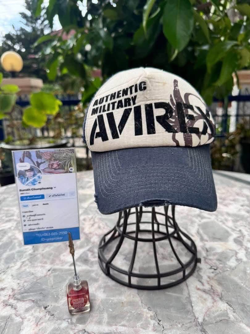 หมวก AVIREX Military Mesh Cap  ดีไซน์ Vintage Military สายหนังแท้