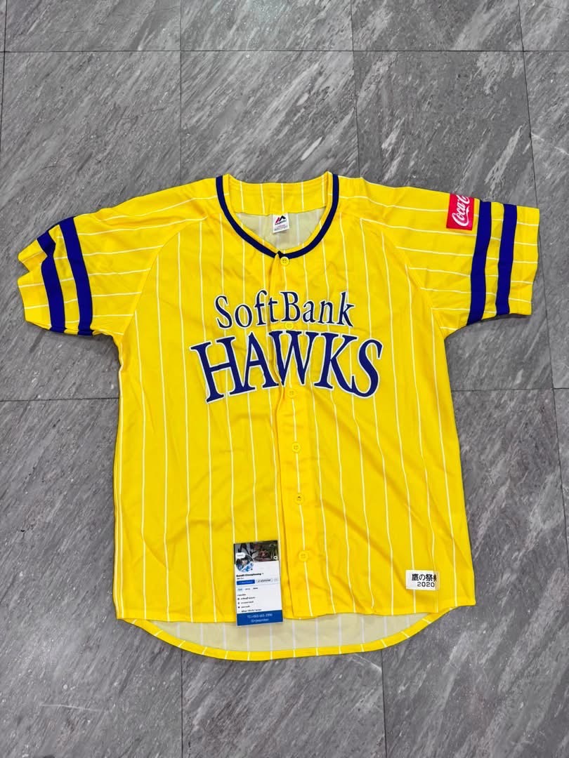 เสื้อเบสบอล SoftBank Hawks ญี่ปุ่น ปี 2020  Majestic Athletic ไซซ์ L
