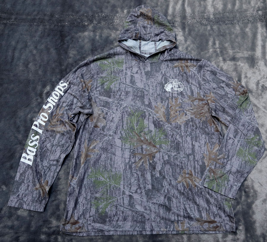 Bass Pro Shops /S/XL 38/50 เสื้อยืดแขนยาวมีฮูดลายพรางสวยใหม่แท้ รวมส่ง Flash