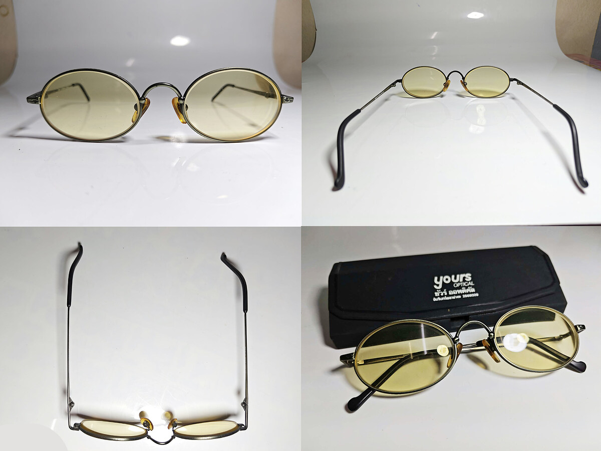 6. กรอบแว่นตาวินเทจ (ไม่ทราบวัสดุชุบ) ทรง Oval แบรนด์ Le-saunda 006 3 Micron Made in Japan 

กรอบแ